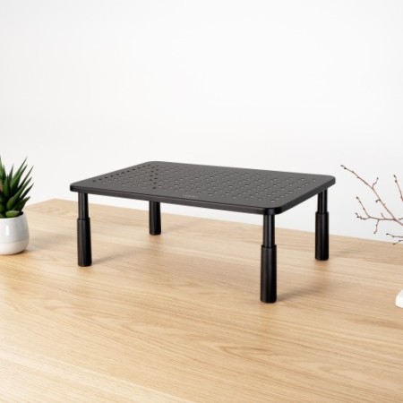 TooQ Soporte Elevador Multiusos para Monitor/Portátil, Negro