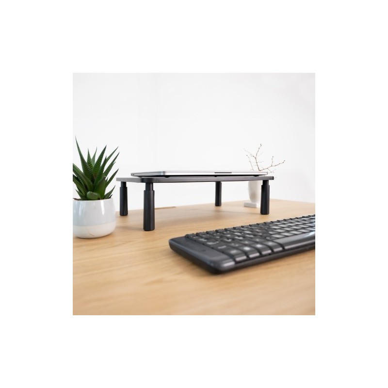 TooQ Soporte Elevador Multiusos para Monitor/Portátil, Negro