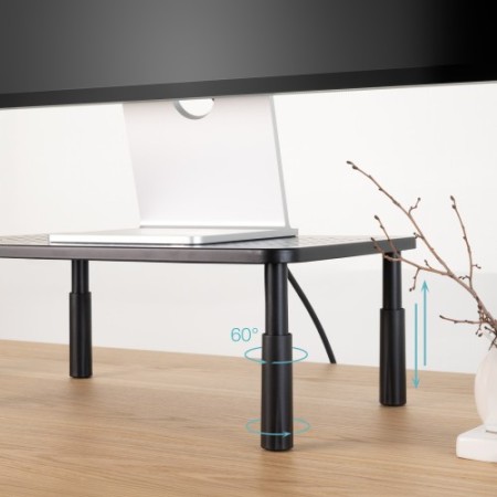TooQ Soporte Elevador Multiusos para Monitor/Portátil, Negro