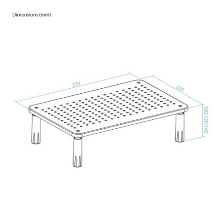 TooQ Soporte Elevador Multiusos para Monitor/Portátil, Negro