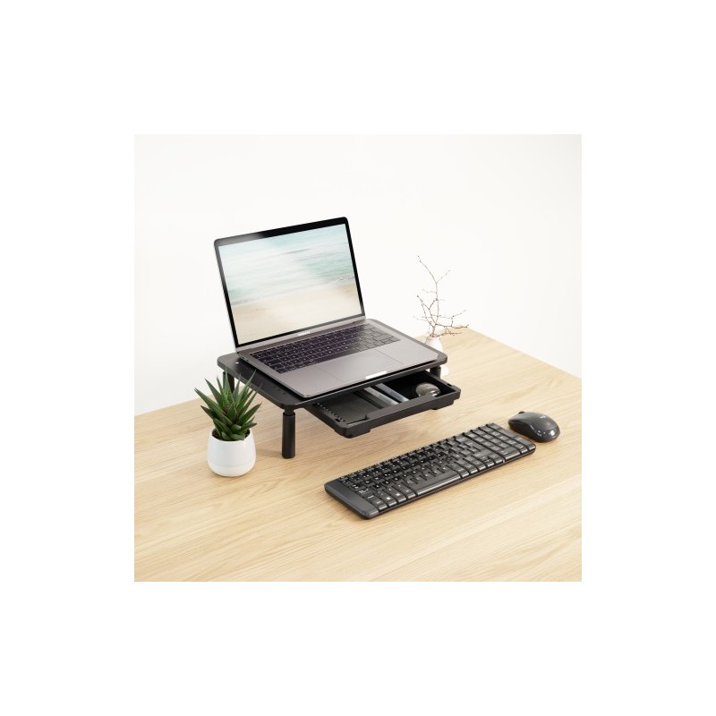 TooQ Soporte Elevador Multiusos para Monitor/Portátil, Negro