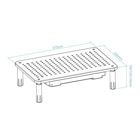 TooQ Soporte Elevador Multiusos para Monitor/Portátil, Negro