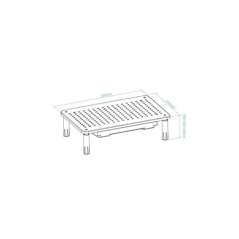 TooQ Soporte Elevador Multiusos para Monitor/Portátil, Negro
