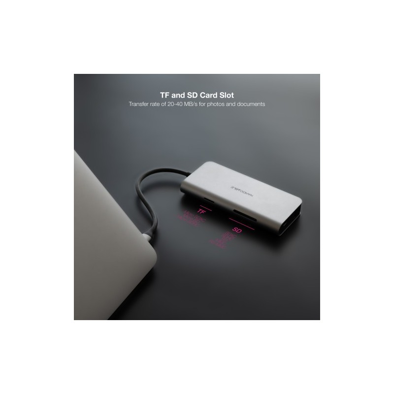 NANOCABLE HUB USB-C 3xUSB-A+HDMI+USB-C CARGA+RJ45+TF+SD