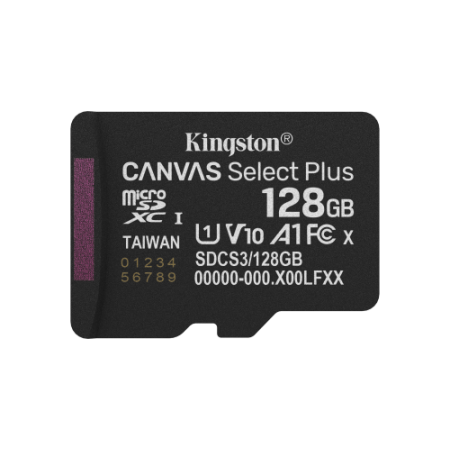 Kingston Technology 128GB microSDXC Canvas Select Plus Gen3 150MB/s A1 (Incluye adaptador de SD)