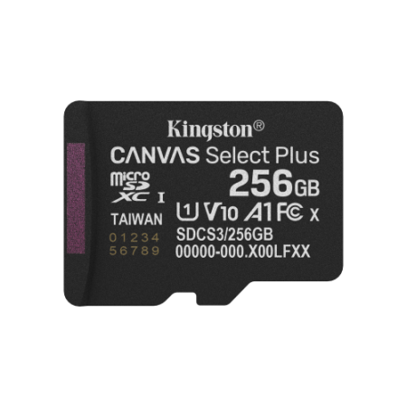 Kingston Technology 256GB micSDXC Canvas Select Plus Gen3 150R A1 (Adaptador de SD no incluido)
