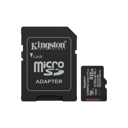Kingston Technology 512GB microSDXC Canvas Select Plus Gen3 150MB/s A1 (Incluye adaptador de SD)