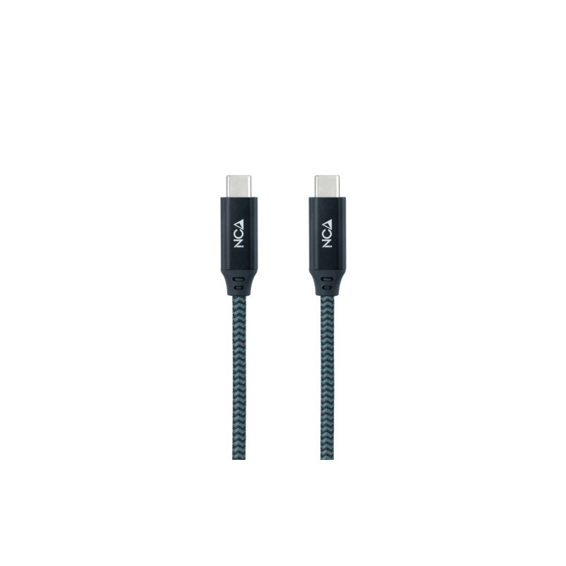 Nanocable Cable USB 3.2 Gen2x2 20Gbps 5A/100W 4K/60Hz USB-C/M-USB-C/M, Gris/Negro, 1 m