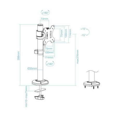 TooQ Soporte de Mesa para Pantallas 17″-32″, Color Negro