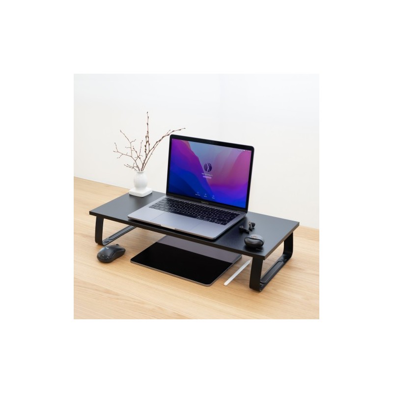 TooQ Soporte Elevador Multiusos para Monitor/Portátil, Negro