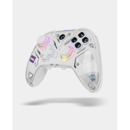 KROM KRYSTAL TRANSPARENTE , WIRELES BLUETOOTH O CABLE , COMPATIBLE PC, SWITCH, SWITCH2 , ANDROID E IOS