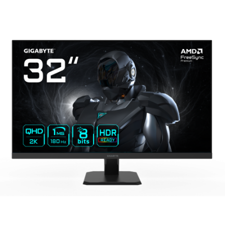 GIGABYTE GS32QA Monitor Gaming 32” QHD - 2560 x 1440, 180Hz, 1ms, 300 cd/m², FreeSync Premium, HDR Ready, HDMI 2.0, DisplayPort 