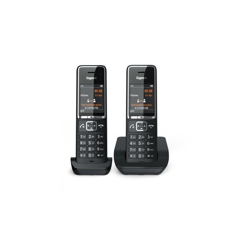 Gigaset COMFORT 550 duo Teléfono analógico Identificador de llamadas Negro