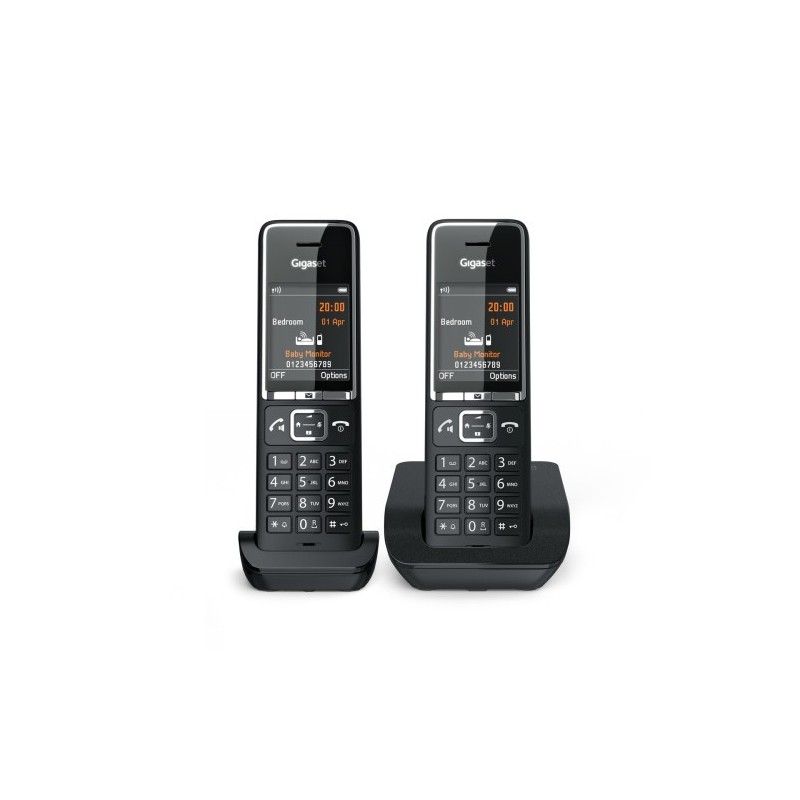 Gigaset COMFORT 550 duo Teléfono analógico Identificador de llamadas Negro