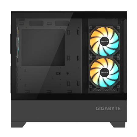 GIGABYTE C201 PANORAMIC Caja de PC – Torre Media, m-ATX, soporte para radiador de 360 mm, 3 ventiladores preinstalados, USB 3.0,
