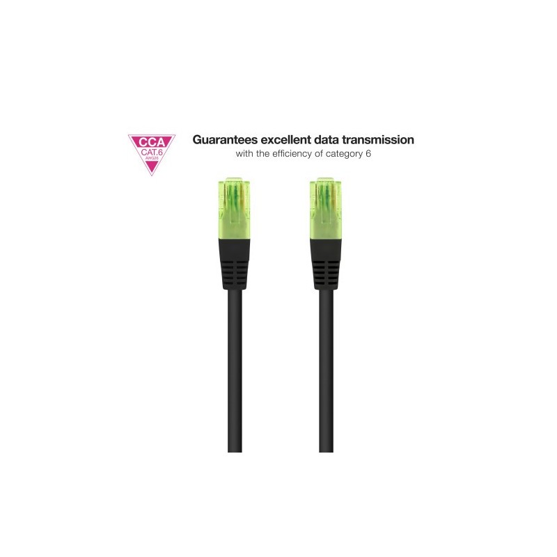 NANOCABLE CABLE RED CAT.6 UTP AWG26 CCA, NEGRO, 1 M