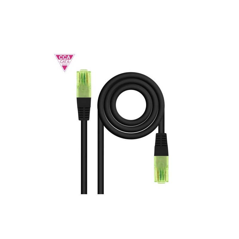 NANOCABLE CABLE RED CAT.6 UTP AWG26 CCA, NEGRO, 1.5 M