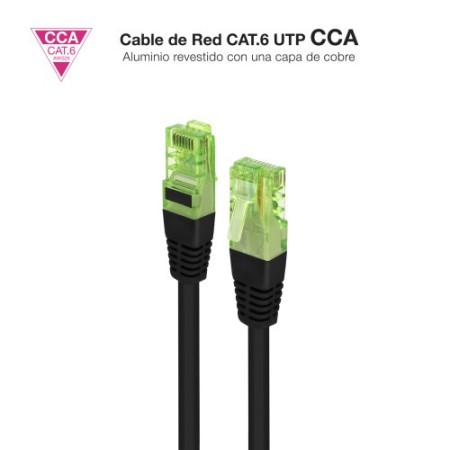 NANOCABLE CABLE RED CAT.6 UTP AWG26 CCA, NEGRO, 1.5 M