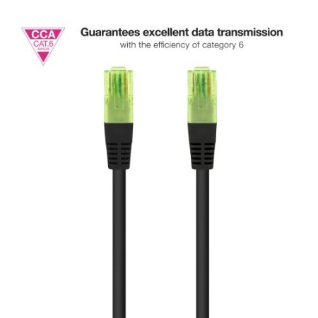 Nanocable Cable de Red Latiguillo RJ45 CAT.6 UTP AWG26 CCA, Negro, 3 m