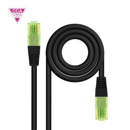 NANOCABLE CABLE RED CAT.6 UTP AWG26 CCA, NEGRO, 15 M