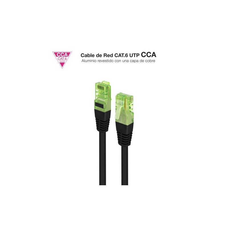 NANOCABLE CABLE RED CAT.6 UTP AWG26 CCA, NEGRO, 15 M