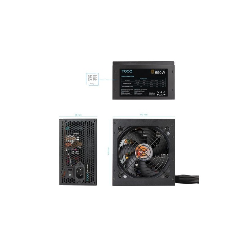 TooQ Fuente de Alimentación ATX 650W APFC 80Plus Bronze