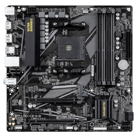GIGABYTE B550M DS3H R2 Placa base - Procesadores AMD Ryzen 5000, VRM de 5+3 fases, hasta 4733 MHz DDR4 (O.C.), 1x M.2 PCIe 4.0 +