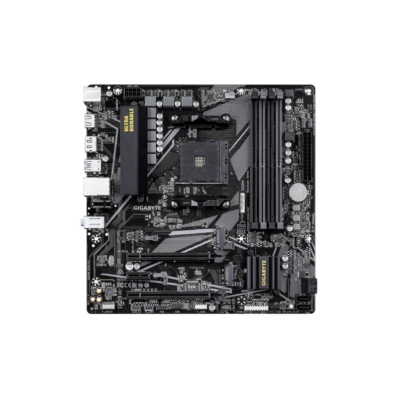 GIGABYTE B550M DS3H R2 Placa base - Procesadores AMD Ryzen 5000, VRM de 5+3 fases, hasta 4733 MHz DDR4 (O.C.), 1x M.2 PCIe 4.0 +