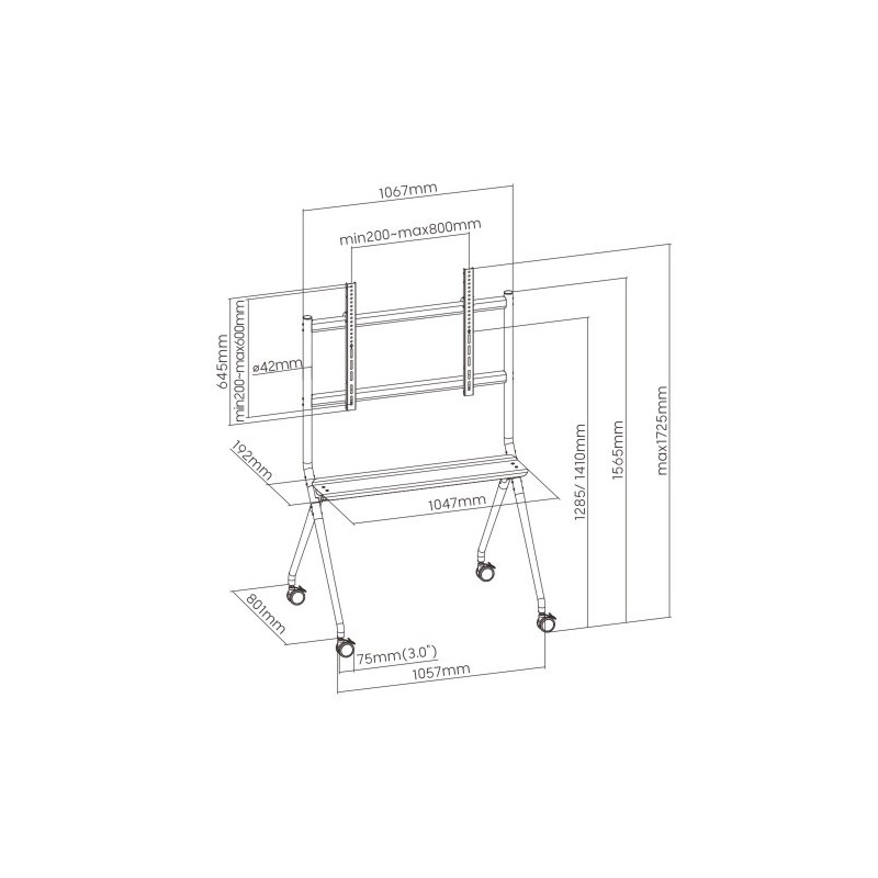 Ewent EW1542 soporte para pantalla de señalización 2,18 m (86″) Negro
