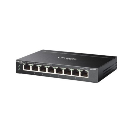 TP-Link Omada ES208GP switch Gestionado L2 Gigabit Ethernet (10/100/1000) Energía sobre Ethernet (PoE) DIN rail Negro