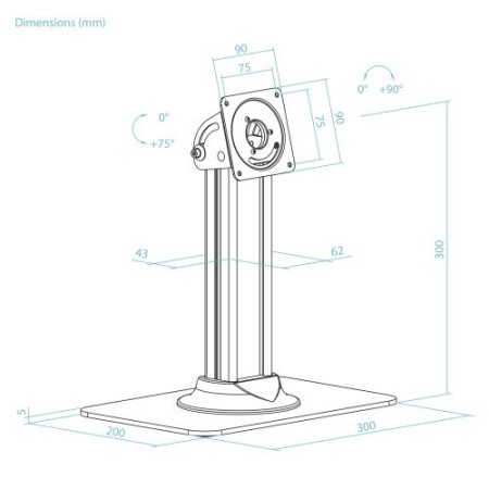 TOOQ SOPORTE MESA MARCO ANTIRROBO TABLET, NEGRO