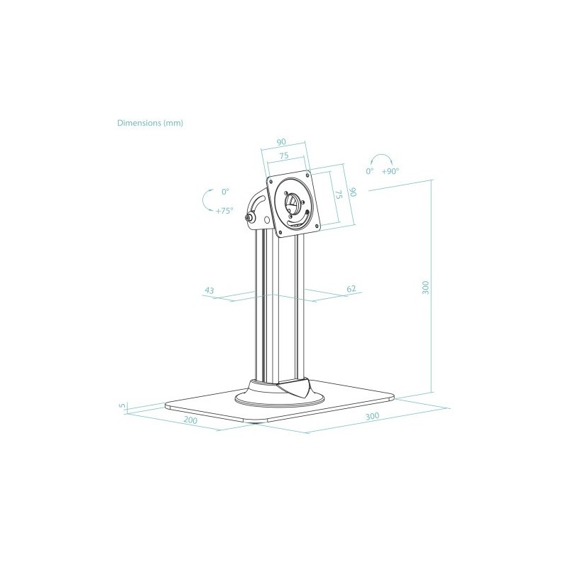 TOOQ SOPORTE MESA MARCO ANTIRROBO TABLET, NEGRO