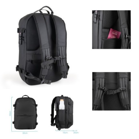 TooQ Mochila de viaje con sistema de compresión al vacío y bomba de aire