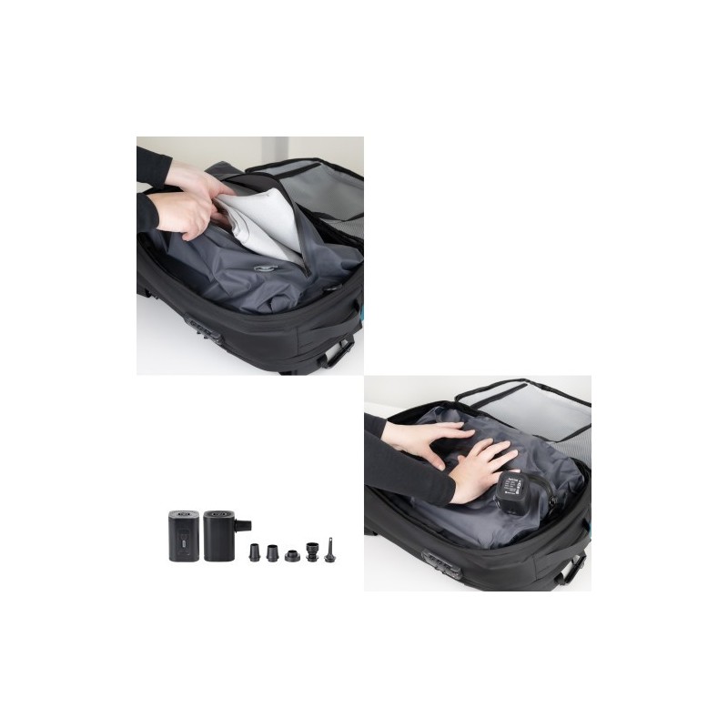TooQ Mochila de viaje con sistema de compresión al vacío y bomba de aire