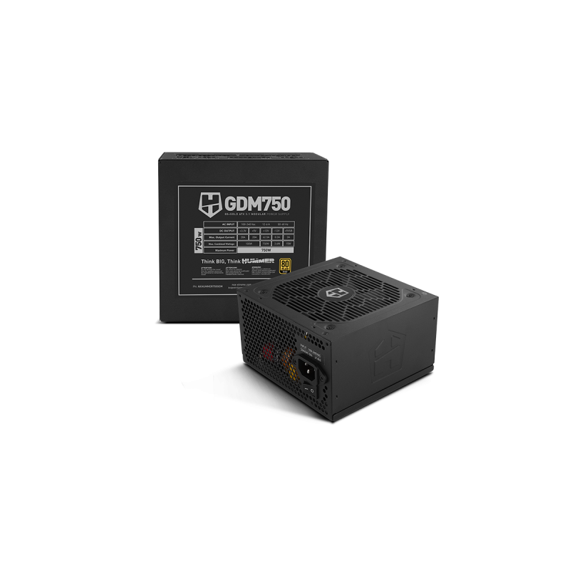 NOX Hummer GDM 750W GOLD unidad de fuente de alimentación 20+4 pin ATX ATX Negro