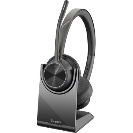 HP Poly Auriculares Poly Voyager 4320 USB-C + adaptador BT700 + soporte de carga