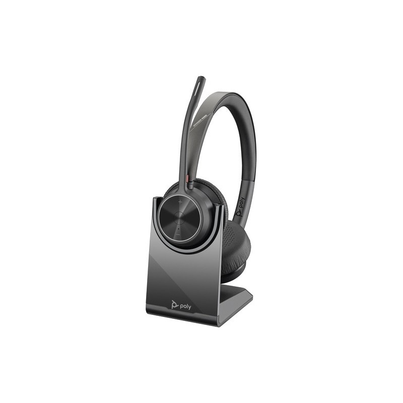 HP Poly Auriculares Poly Voyager 4320 USB-C + adaptador BT700 + soporte de carga