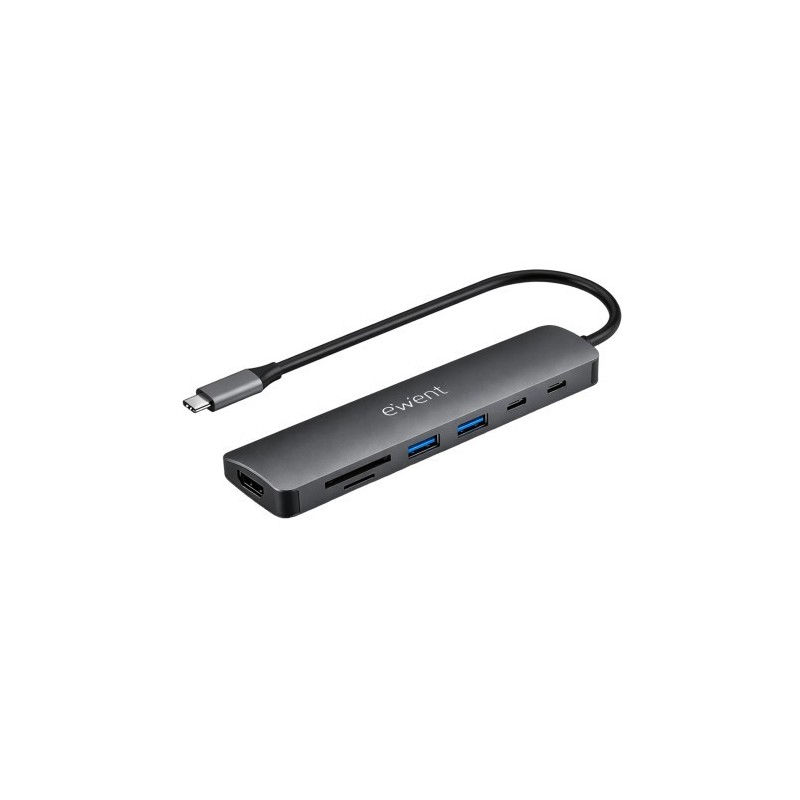 Ewent EW1152 base para portátil y replicador de puertos Alámbrico USB 3.2 Gen 1 (3.1 Gen 1) Type-C Gris