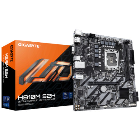 GIGABYTE H810M S2H Placa base - Procesadores Intel Core Ultra (Serie 2), VRM de 4+1+2 fases, hasta 6400 MHz DDR5, 1xPCIe 4.0 M.2