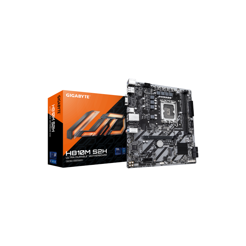 GIGABYTE H810M S2H Placa base - Procesadores Intel Core Ultra (Serie 2), VRM de 4+1+2 fases, hasta 6400 MHz DDR5, 1xPCIe 4.0 M.2