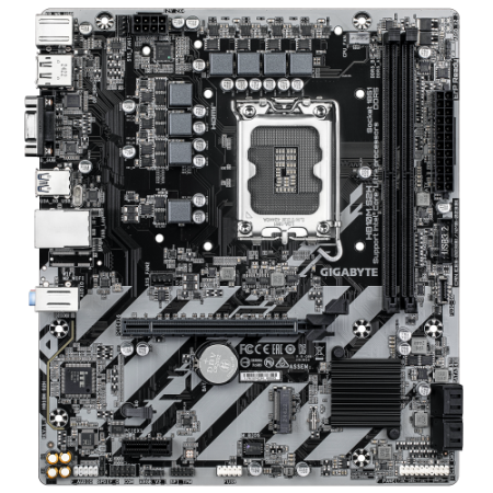GIGABYTE H810M S2H Placa base - Procesadores Intel Core Ultra (Serie 2), VRM de 4+1+2 fases, hasta 6400 MHz DDR5, 1xPCIe 4.0 M.2