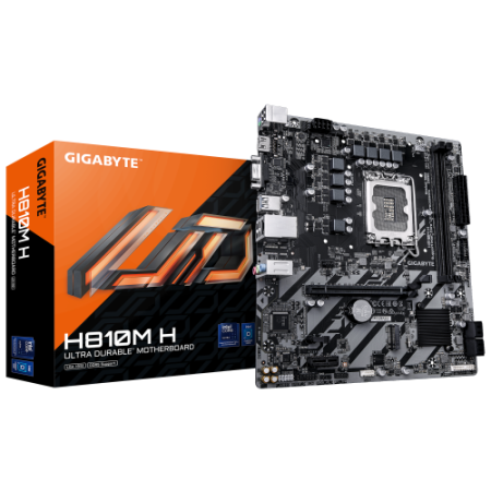 GIGABYTE H810M H Placa base - Procesadores Intel Core Ultra (Serie 2), VRM de 4+1+2 fases, hasta 6400 MHz DDR5, 1xPCIe 4.0 M.2, 