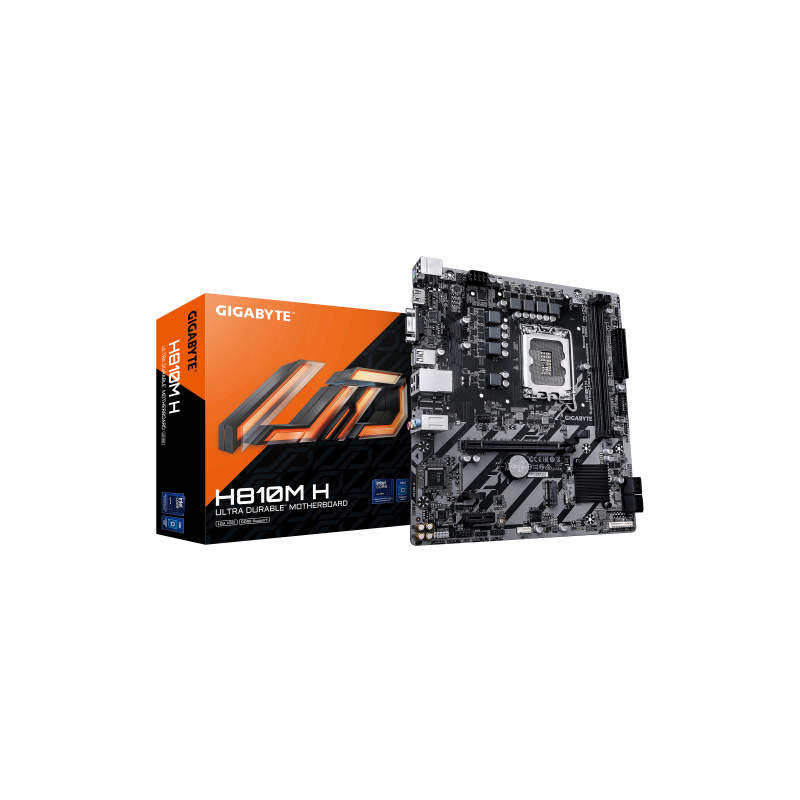GIGABYTE H810M H Placa base - Procesadores Intel Core Ultra (Serie 2), VRM de 4+1+2 fases, hasta 6400 MHz DDR5, 1xPCIe 4.0 M.2, 
