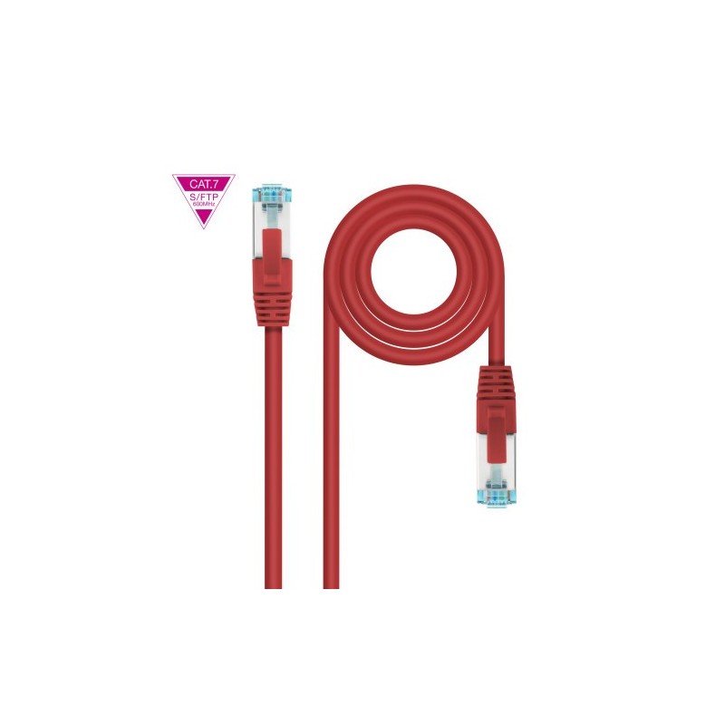 Nanocable Cable de Red Cat.7 600MHZ LSZH SFTP PIMF AWG26, Rojo, 2 m