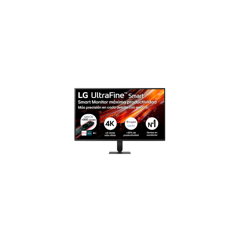 MONITOR LG 31,5″, PANEL VA, TASA DE REFRESCO 60HZ, TIEMPO DE RESPUESTA 5MS (GTG) RESOLUCION UHD (3840X2160) WEBOS26, HDMI