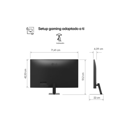 MONITOR LG 31,5″, PANEL VA, TASA DE REFRESCO 60HZ, TIEMPO DE RESPUESTA 5MS (GTG) RESOLUCION UHD (3840X2160) WEBOS26, HDMI