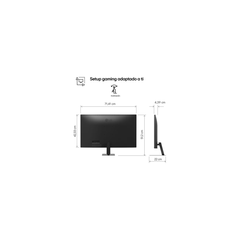 MONITOR LG 31,5″, PANEL VA, TASA DE REFRESCO 60HZ, TIEMPO DE RESPUESTA 5MS (GTG) RESOLUCION UHD (3840X2160) WEBOS26, HDMI