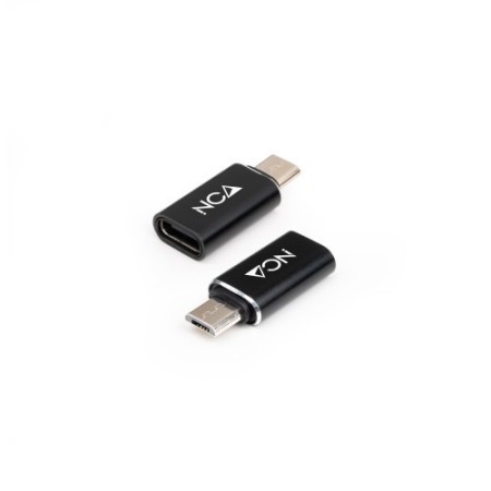 Nanocable Adaptador Micro USB a USB-C, Micro B/M- USB-C/H, Negro