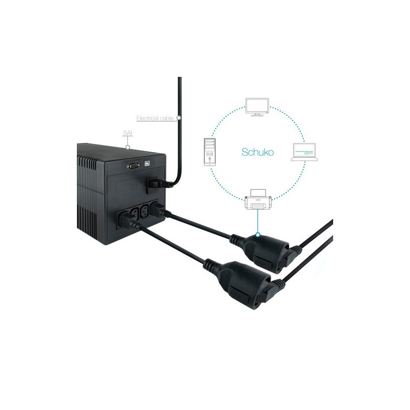 Nanocable CABLE ADAPTADOR C14/M a CEE7/H, 25 CM