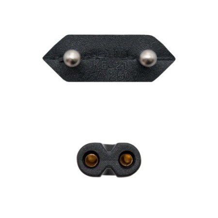 Nanocable Cable de Alimentación con forma 8, CEE7/16/M – C7/H, Negro, 3m